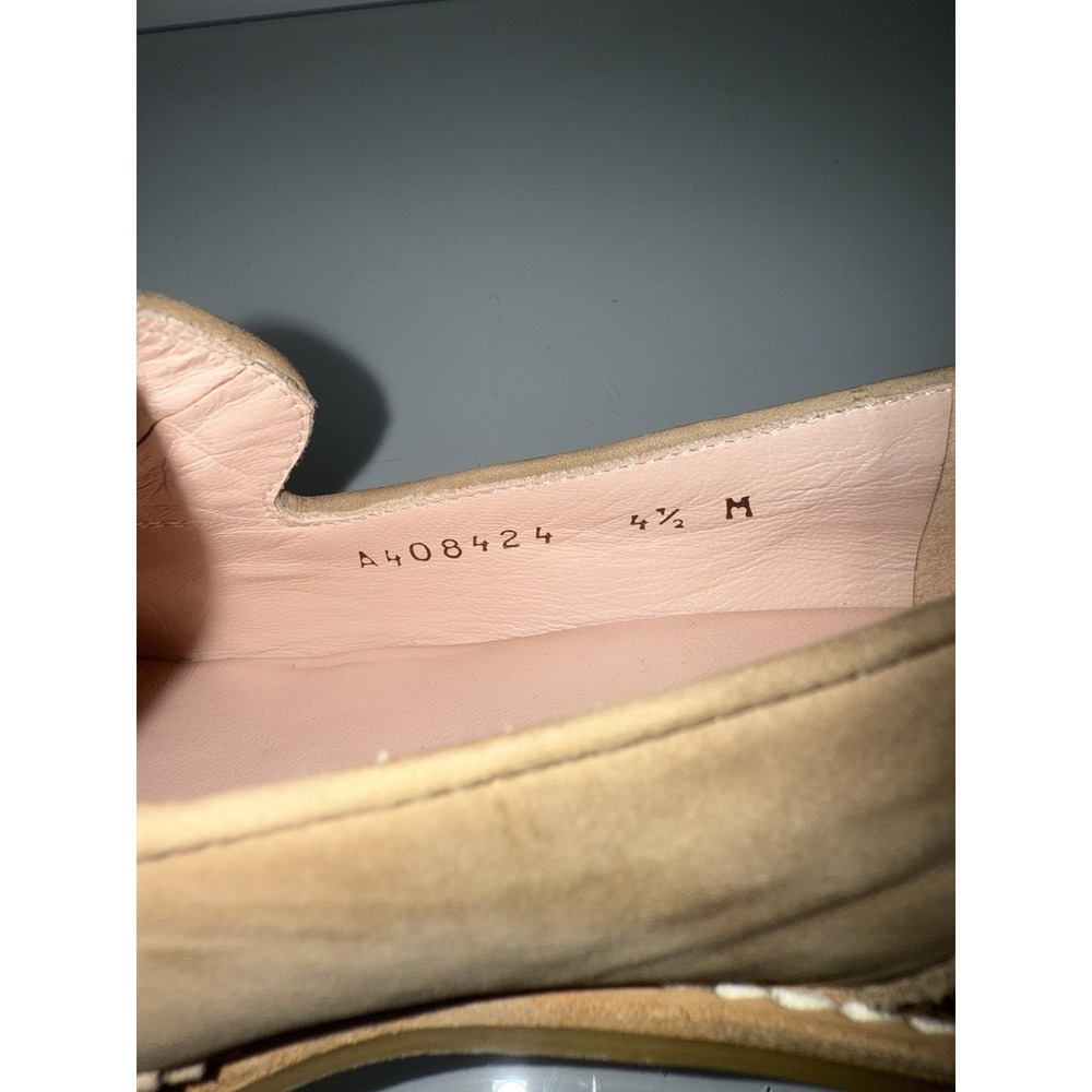Stuart Weitzman Tan Leather Tassel Loafers Flats Oxfords Shoes Women's Size 4.5M - Picture 9 of 10